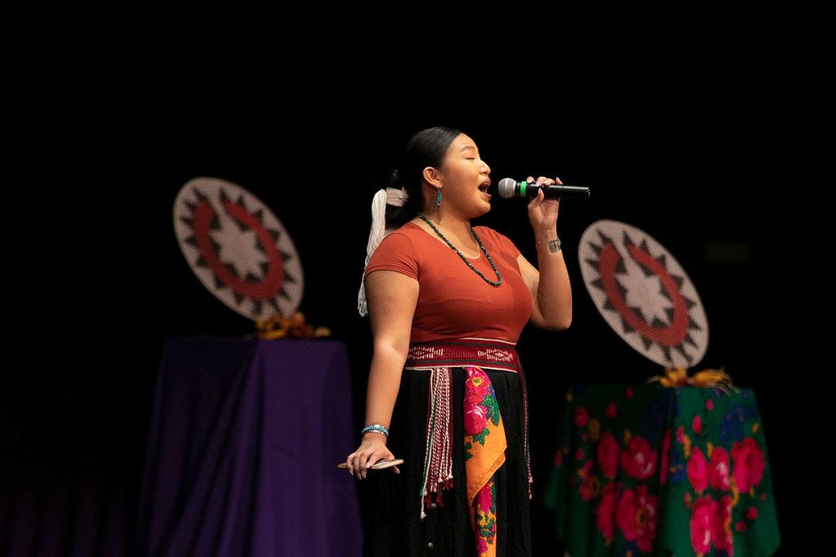 Ms. Indigenous contestant singing
